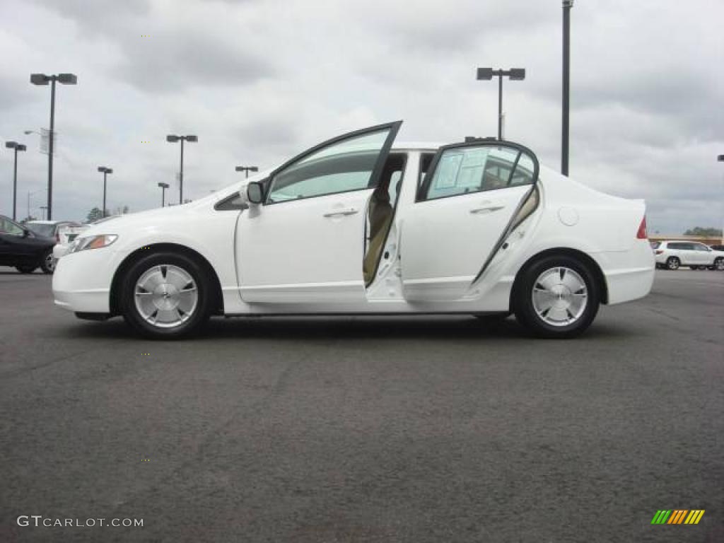 2007 Civic Hybrid Sedan - Taffeta White / Ivory photo #22
