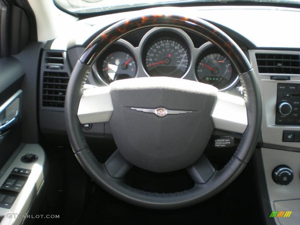 2010 Chrysler Sebring Limited Sedan Dark Slate Gray Steering Wheel Photo #46723683