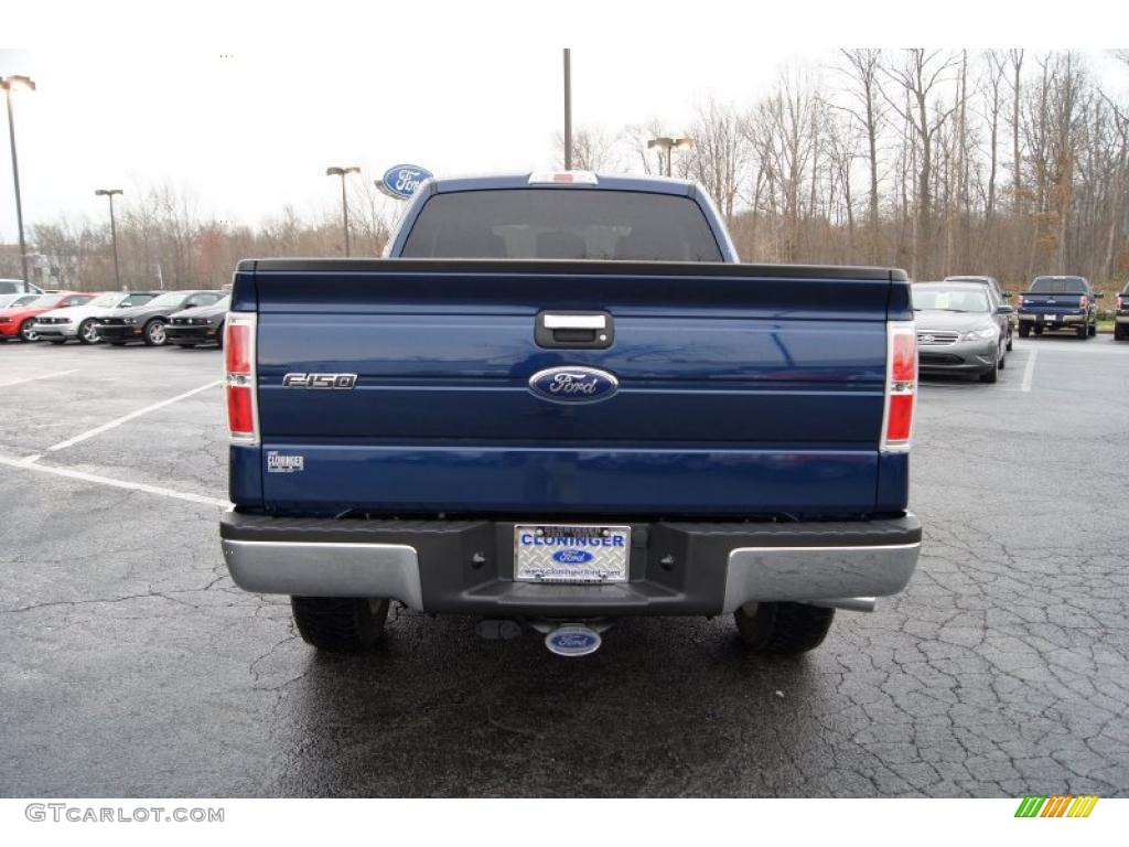 2011 F150 XLT SuperCab 4x4 - Dark Blue Pearl Metallic / Steel Gray photo #4