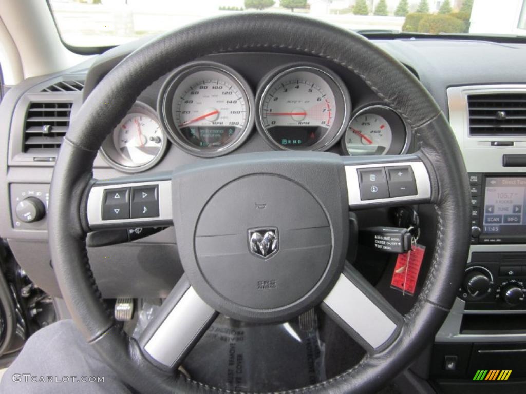 2008 Dodge Charger SRT-8 Dark Slate Gray Steering Wheel Photo #46730490