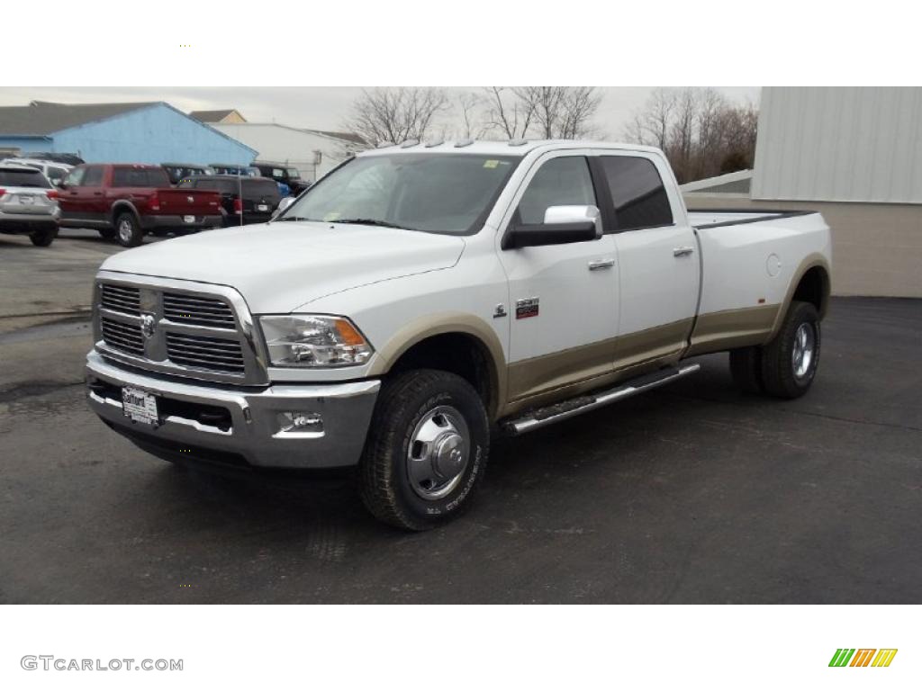 Bright White 2011 Dodge Ram 3500 HD Laramie Crew Cab 4x4 Dually Exterior Photo #46732815