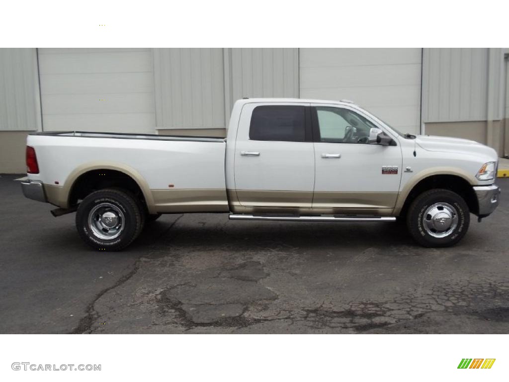Bright White 2011 Dodge Ram 3500 HD Laramie Crew Cab 4x4 Dually Exterior Photo #46732896