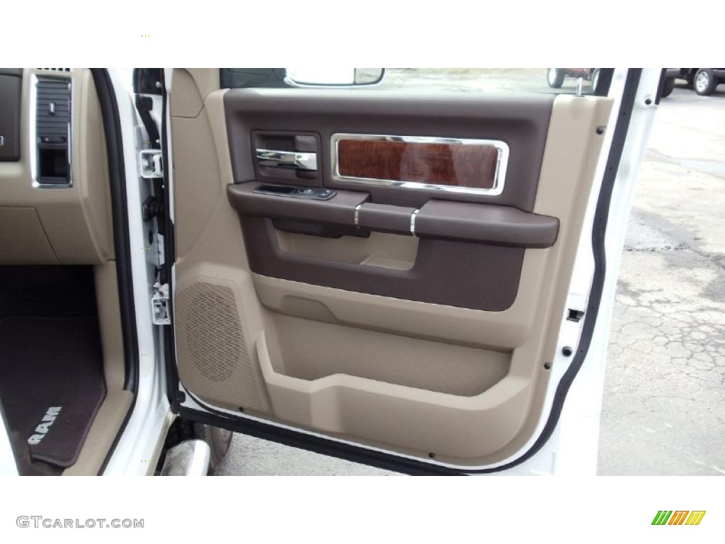 2011 Dodge Ram 3500 HD Laramie Crew Cab 4x4 Light Pebble Beige/Bark Brown Door Panel Photo #46733274