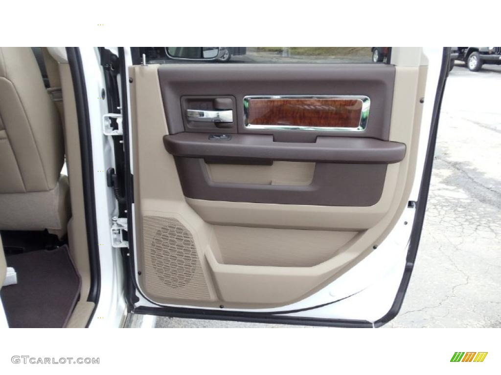 2011 Dodge Ram 3500 HD Laramie Crew Cab 4x4 Light Pebble Beige/Bark Brown Door Panel Photo #46733292