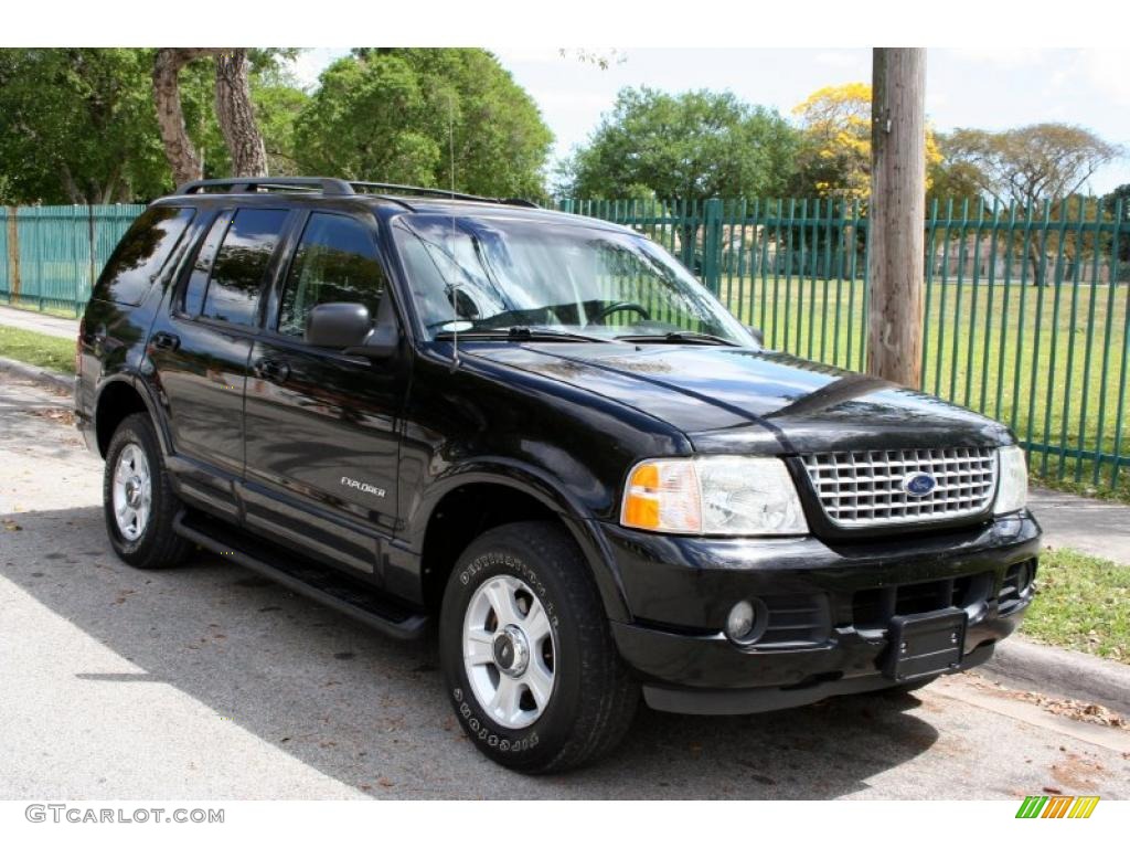 2002 Explorer Limited 4x4 - Black Clearcoat / Midnight Grey photo #13