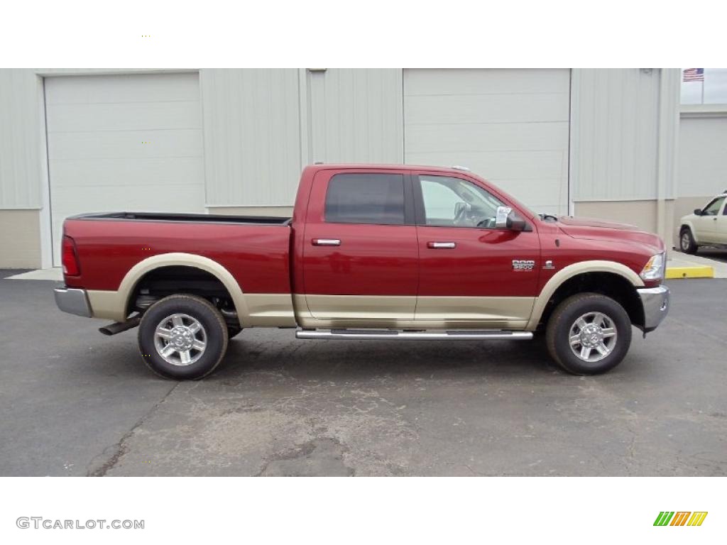 Deep Cherry Red Crystal Pearl 2011 Dodge Ram 3500 HD Laramie Crew Cab 4x4 Exterior Photo #46733859