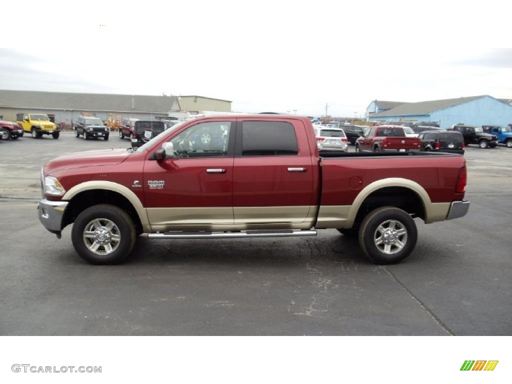 Deep Cherry Red Crystal Pearl 2011 Dodge Ram 3500 HD Laramie Crew Cab 4x4 Exterior Photo #46733871