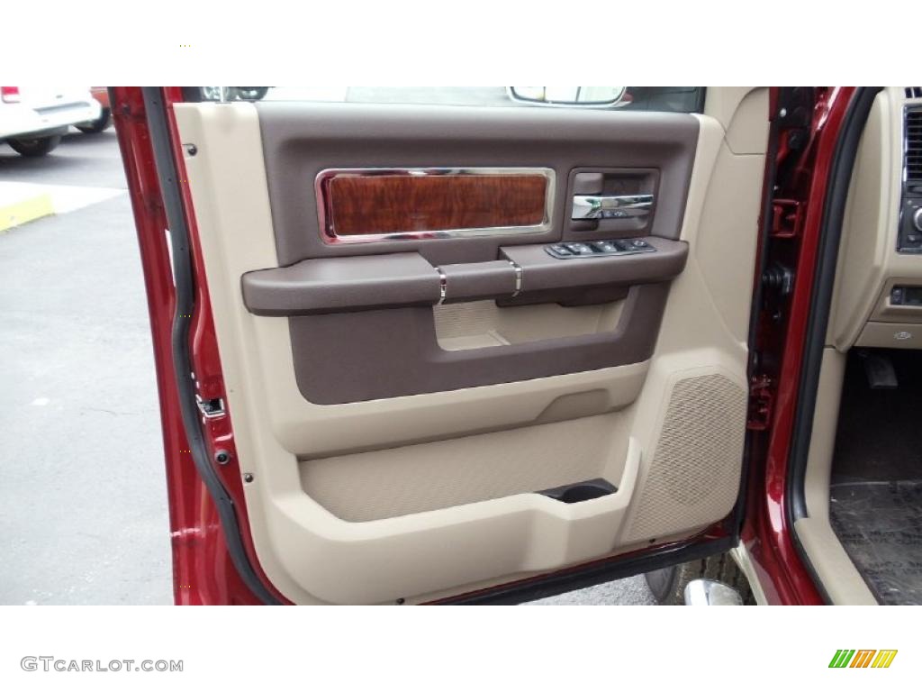 2011 Dodge Ram 3500 HD Laramie Crew Cab 4x4 Light Pebble Beige/Bark Brown Door Panel Photo #46733940