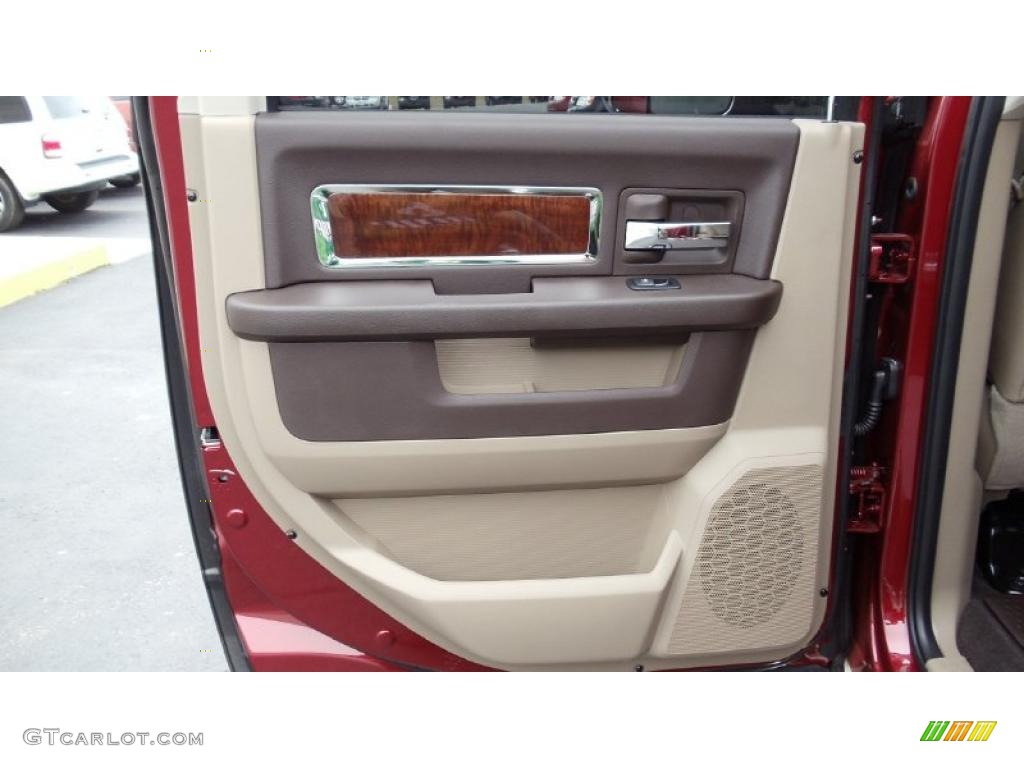 2011 Dodge Ram 3500 HD Laramie Crew Cab 4x4 Light Pebble Beige/Bark Brown Door Panel Photo #46733958