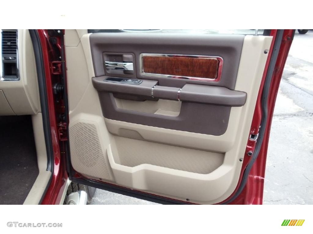2011 Dodge Ram 3500 HD Laramie Crew Cab 4x4 Light Pebble Beige/Bark Brown Door Panel Photo #46733973