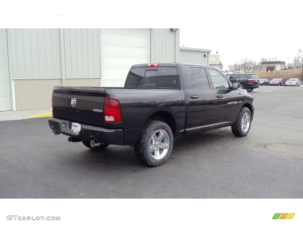 Brilliant Black Crystal Pearl 2011 Dodge Ram 1500 Sport Crew Cab 4x4 Exterior Photo #46735377