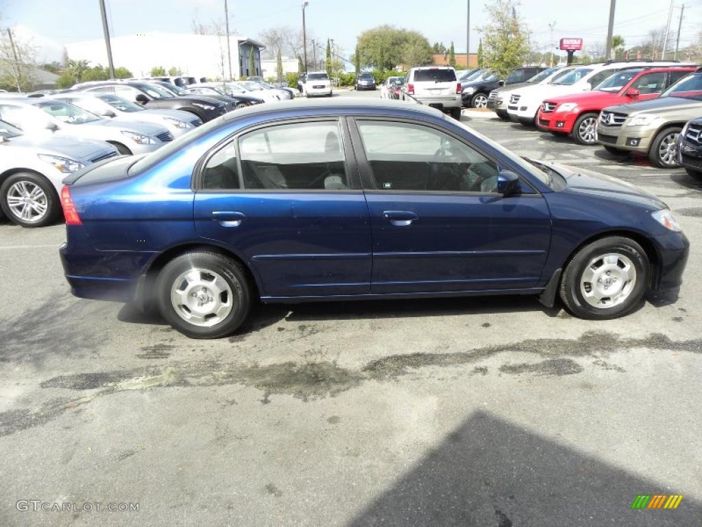 2005 Civic Hybrid Sedan - Eternal Blue Pearl / Black photo #12