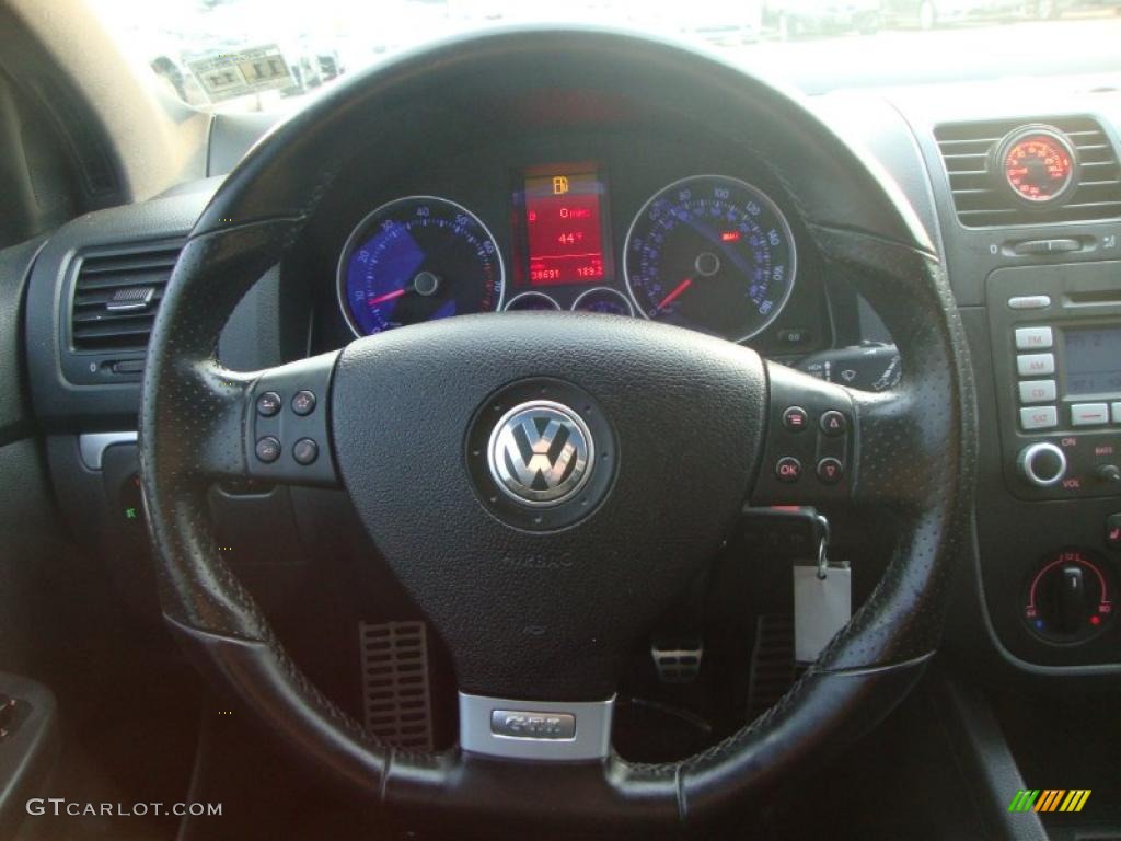 2008 Volkswagen GTI 2 Door Interlagos Plaid Cloth Steering Wheel Photo #46738666