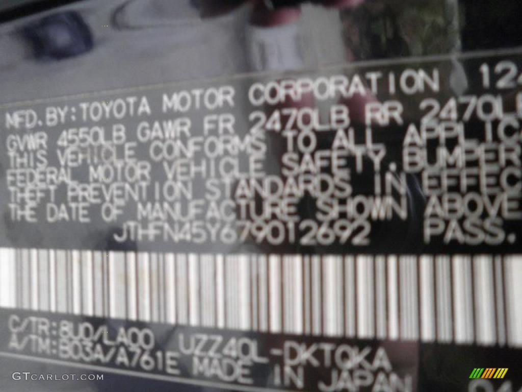 2007 SC Color Code 8U0 for Black Sapphire Photo #46738816