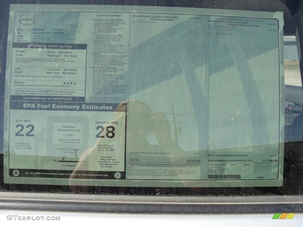 2011 Scion xB Standard xB Model Window Sticker Photo #46742411