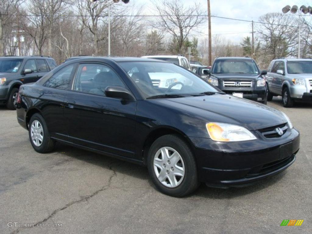 2003 Civic LX Coupe - Nighthawk Black Pearl / Black photo #3