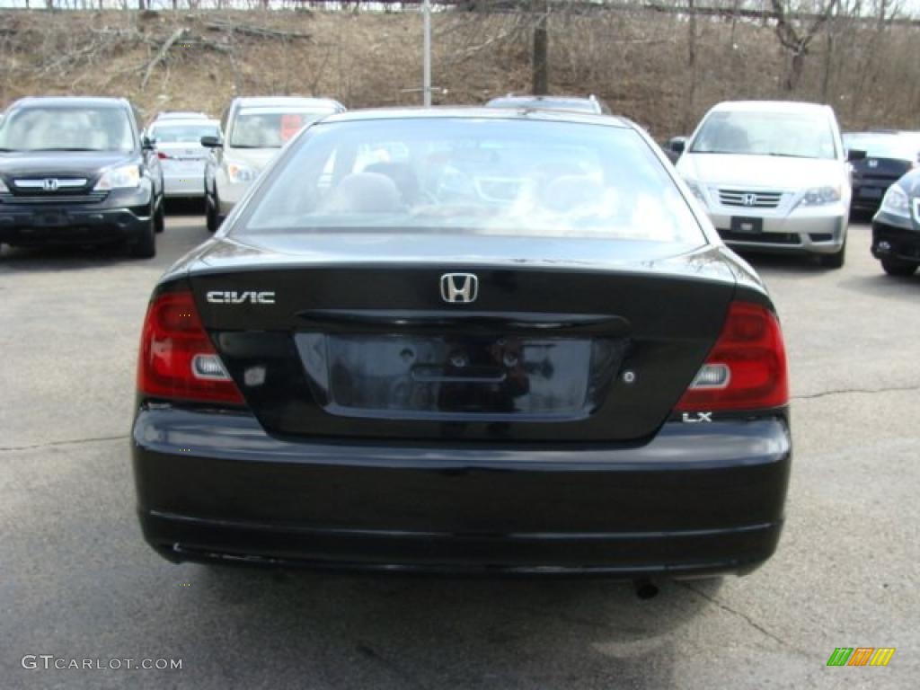 2003 Civic LX Coupe - Nighthawk Black Pearl / Black photo #6