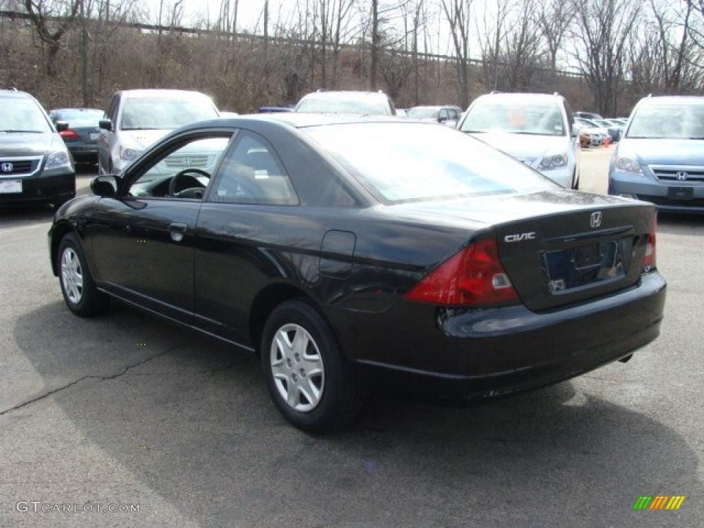 2003 Civic LX Coupe - Nighthawk Black Pearl / Black photo #7