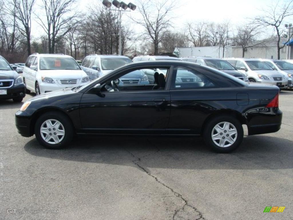 2003 Civic LX Coupe - Nighthawk Black Pearl / Black photo #8