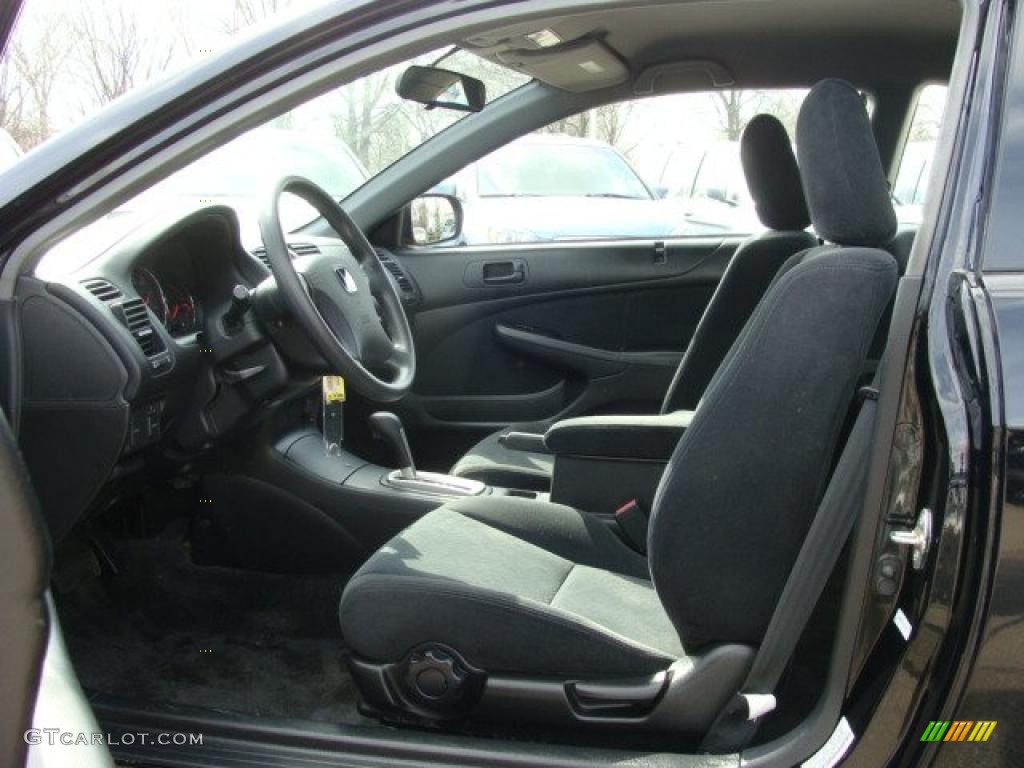 Black Interior 2003 Honda Civic LX Coupe Photo #46742863