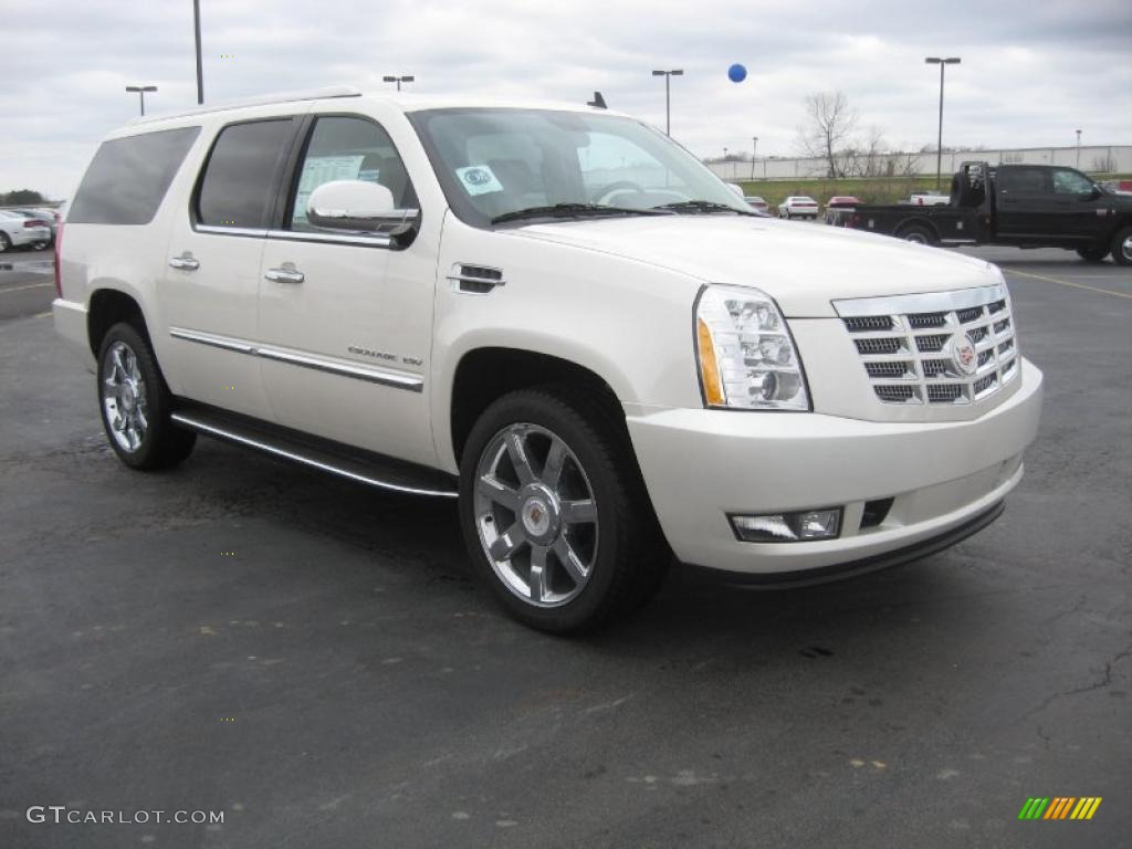 White Diamond Tricoat 2011 Cadillac Escalade ESV Luxury AWD Exterior Photo #46743379