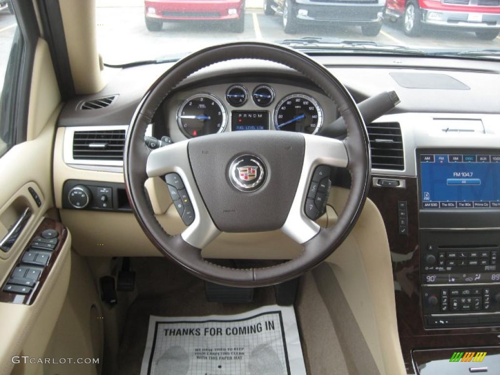 2011 Cadillac Escalade ESV Luxury AWD Cashmere/Cocoa Steering Wheel Photo #46743457