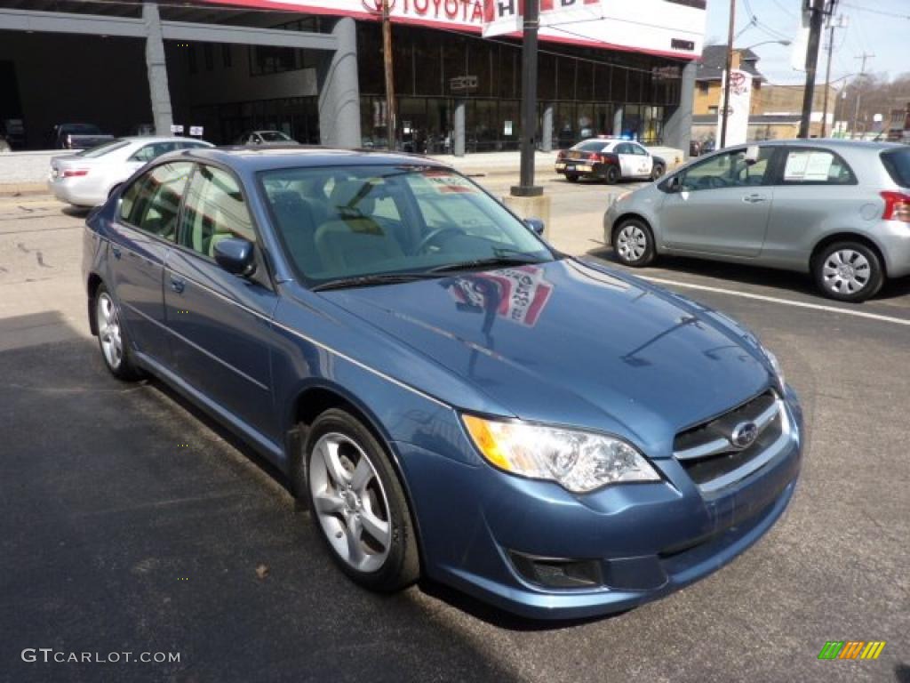 2008 Legacy 2.5i Sedan - Newport Blue Pearl / Warm Ivory photo #6