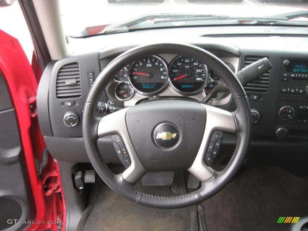 2008 Chevrolet Silverado 1500 Z71 Extended Cab 4x4 Ebony Steering Wheel Photo #46743952