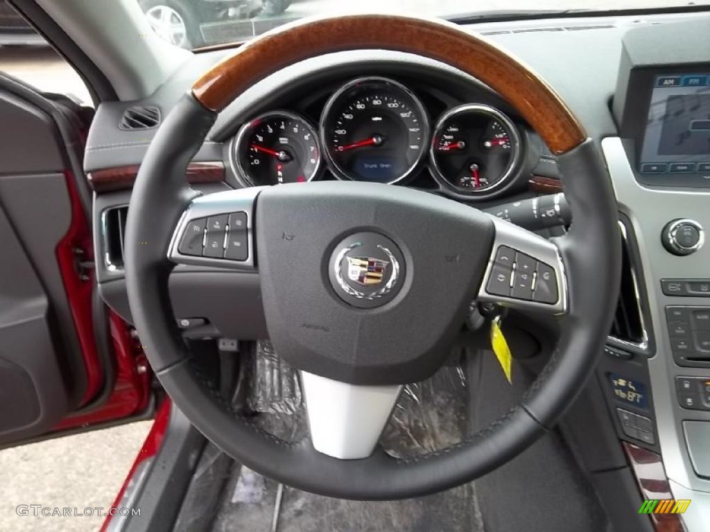 2011 Cadillac CTS 4 3.0 AWD Sedan Ebony Steering Wheel Photo #46744906