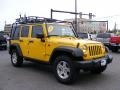 2008 Detonator Yellow Jeep Wrangler Unlimited Rubicon 4x4  photo #3