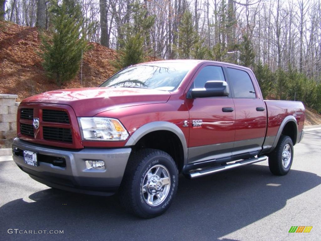 Deep Cherry Crystal Pearl 2011 Dodge Ram 2500 HD SLT Outdoorsman Crew Cab 4x4 Exterior Photo #46746539