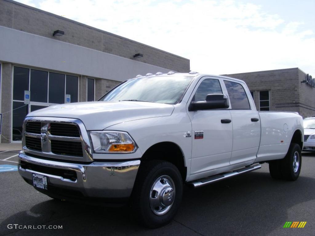 Bright White 2011 Dodge Ram 3500 HD ST Crew Cab 4x4 Dually Exterior Photo #46747088
