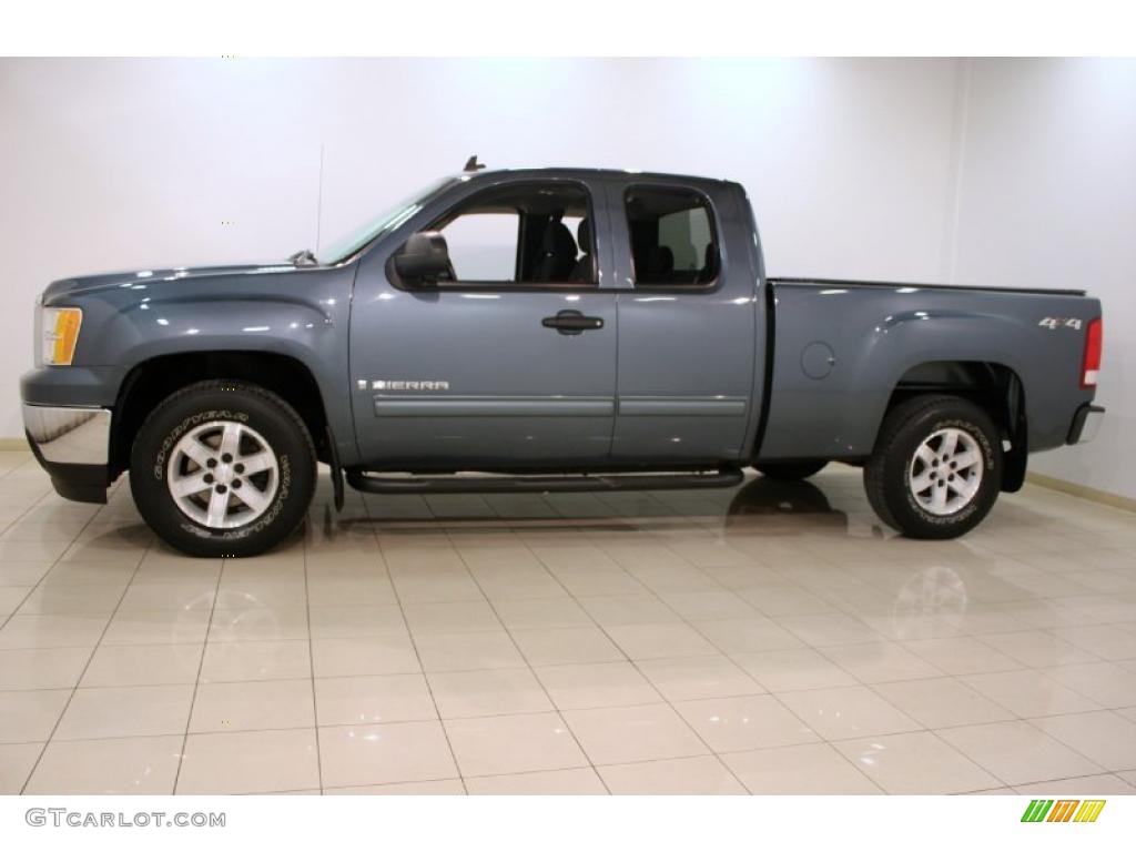 Stealth Gray Metallic 2007 GMC Sierra 1500 SLE Extended Cab 4x4 Exterior Photo #46748228