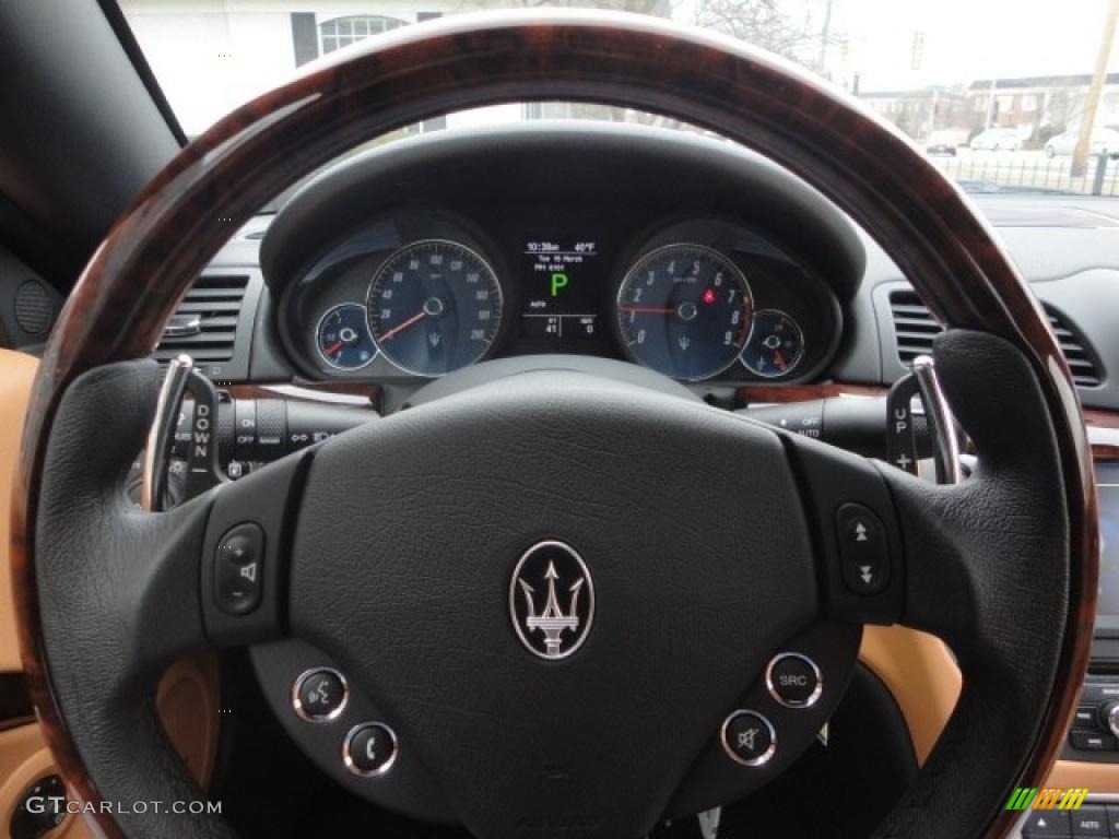 2011 Maserati GranTurismo Convertible GranCabrio Cuoio Steering Wheel Photo #46751235