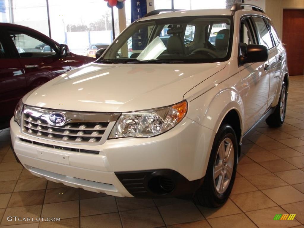 2011 Forester 2.5 X - Satin White Pearl / Platinum photo #1