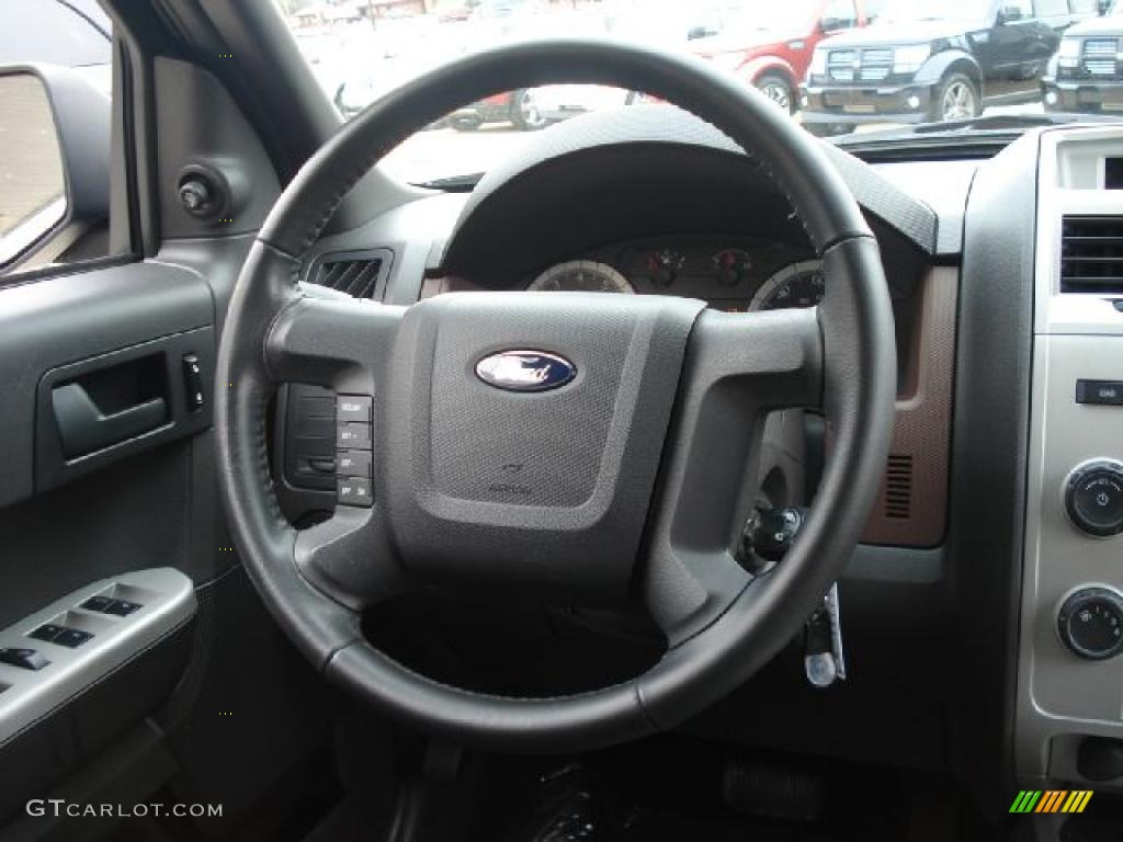 2008 Ford Escape XLT V6 4WD Charcoal Steering Wheel Photo #46753296