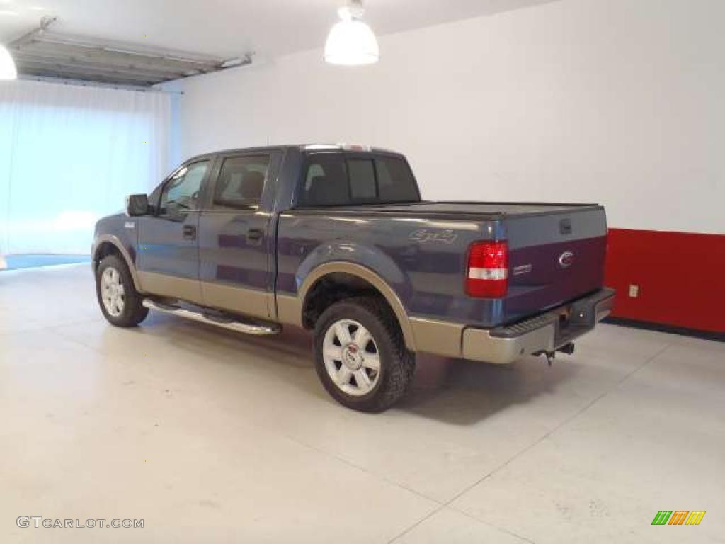 2006 F150 Lariat SuperCrew 4x4 - Medium Wedgewood Blue Metallic / Tan photo #6