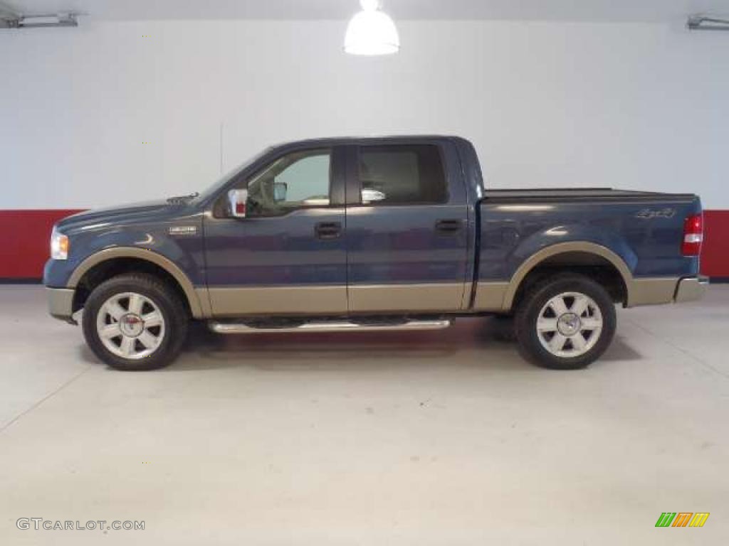 2006 F150 Lariat SuperCrew 4x4 - Medium Wedgewood Blue Metallic / Tan photo #7