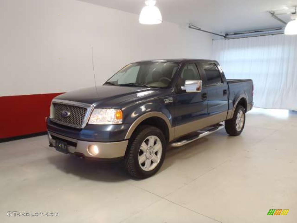 2006 F150 Lariat SuperCrew 4x4 - Medium Wedgewood Blue Metallic / Tan photo #8