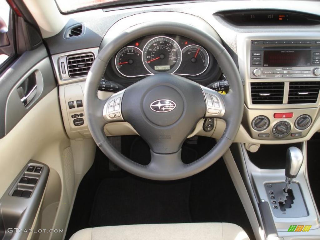 2010 Subaru Impreza 2.5i Premium Sedan Ivory Steering Wheel Photo #46753629