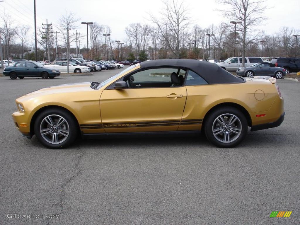 Sunset Gold Metallic 2010 Ford Mustang V6 Premium Convertible Exterior Photo #46753854