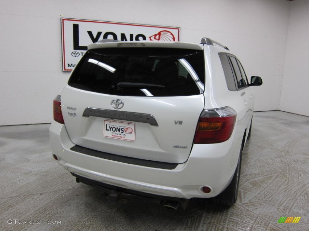 2008 Highlander Sport 4WD - Blizzard White Pearl / Ash Gray photo #18