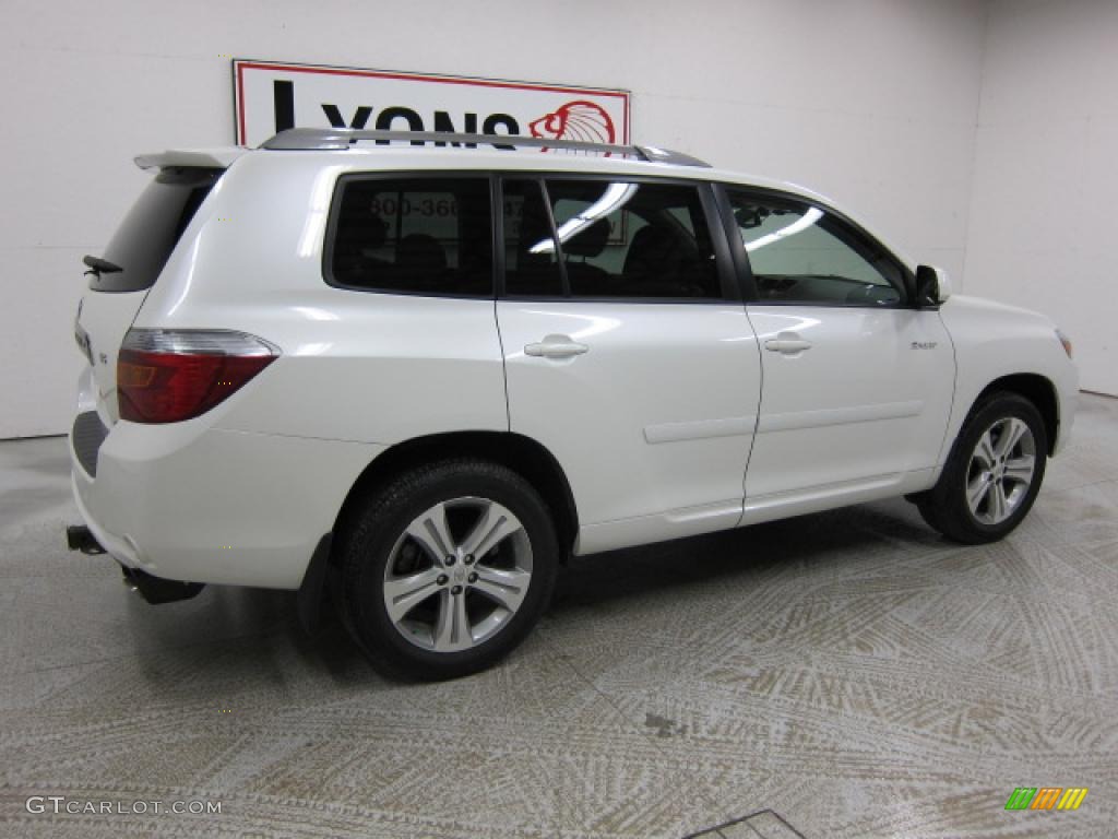 2008 Highlander Sport 4WD - Blizzard White Pearl / Ash Gray photo #21