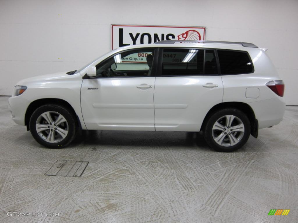 2008 Highlander Sport 4WD - Blizzard White Pearl / Ash Gray photo #33