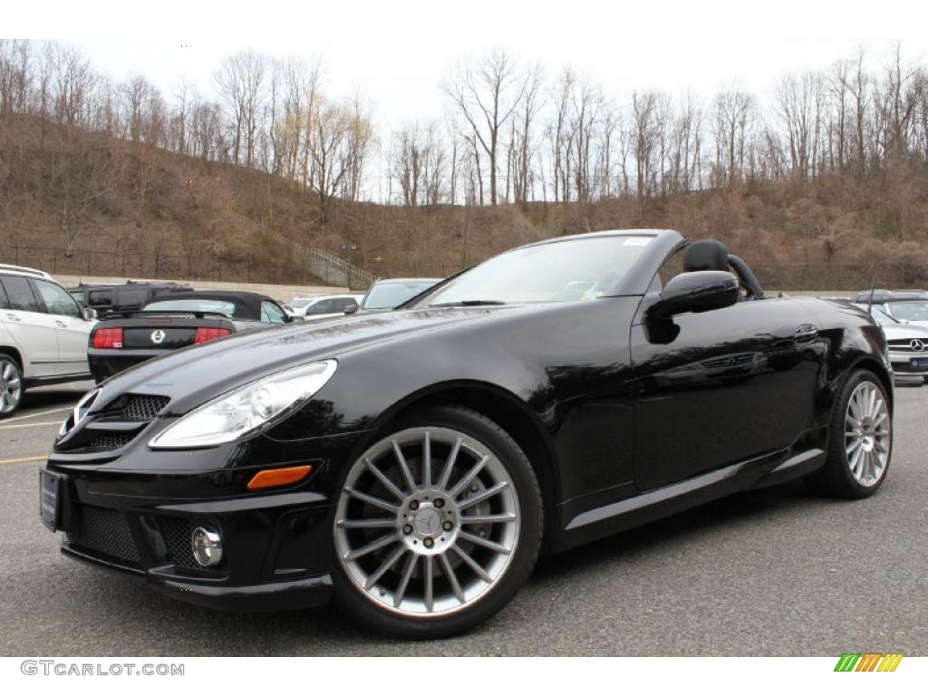 2010 SLK 350 Roadster - Black / Black photo #1