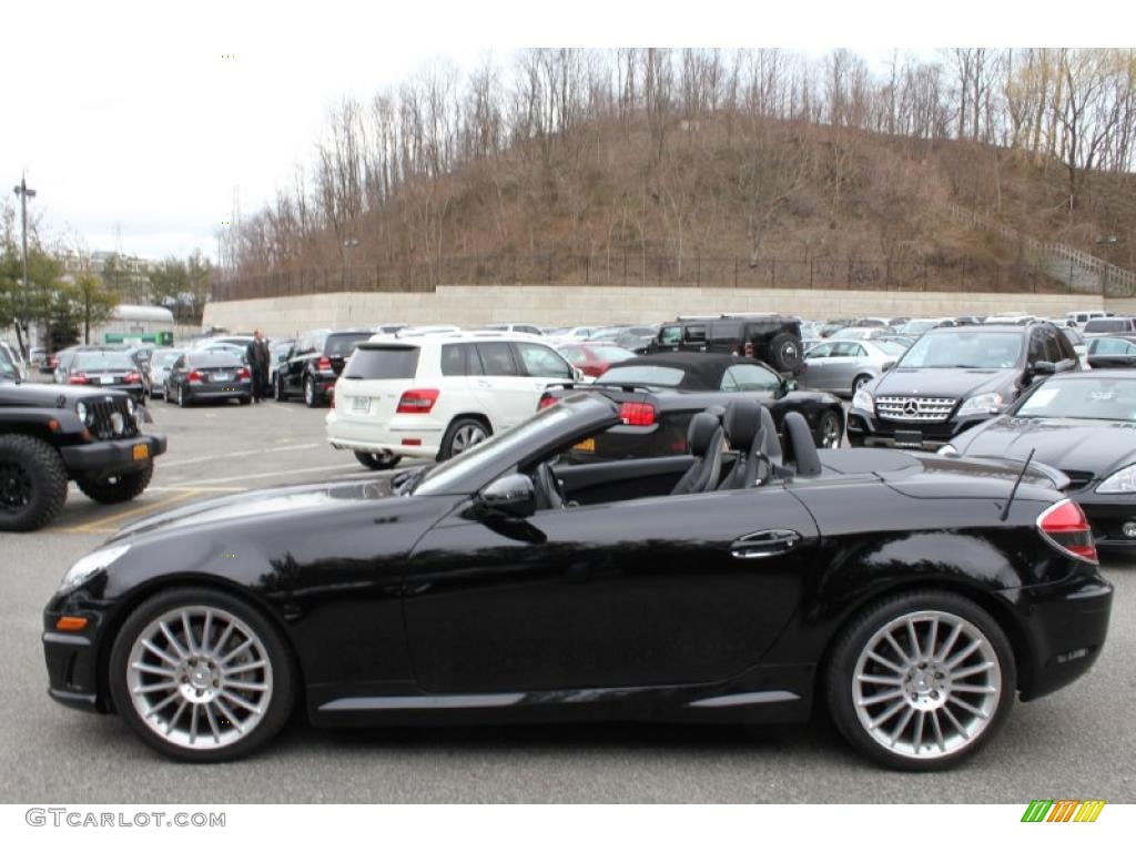 2010 SLK 350 Roadster - Black / Black photo #4