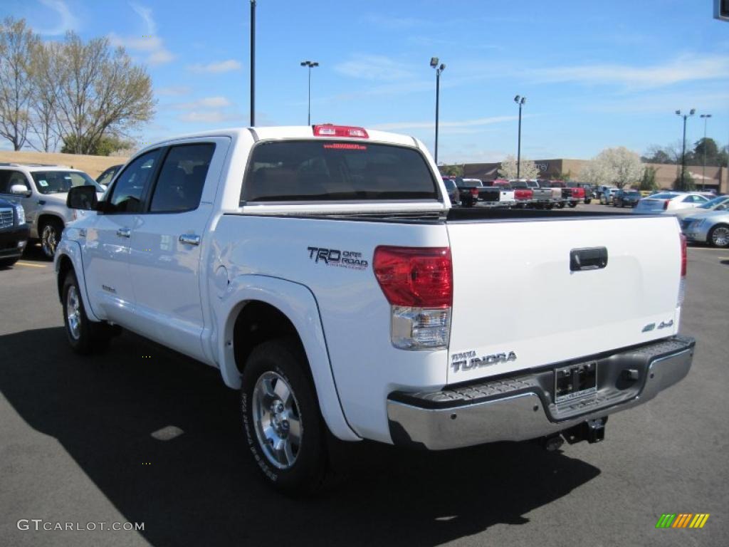 2011 Tundra Limited CrewMax 4x4 - Super White / Redrock/Black photo #3