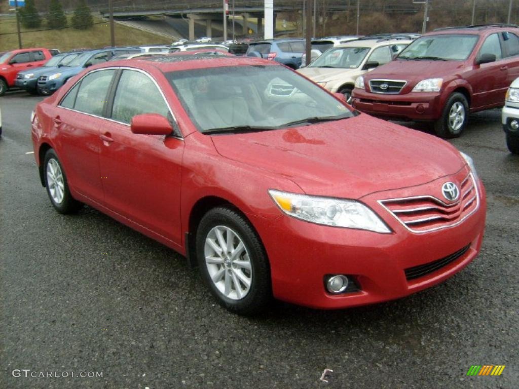 2010 Camry XLE V6 - Barcelona Red Metallic / Bisque photo #1