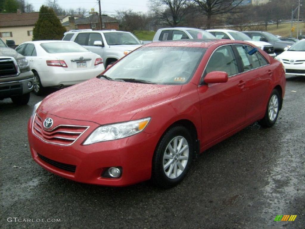 2010 Camry XLE V6 - Barcelona Red Metallic / Bisque photo #3
