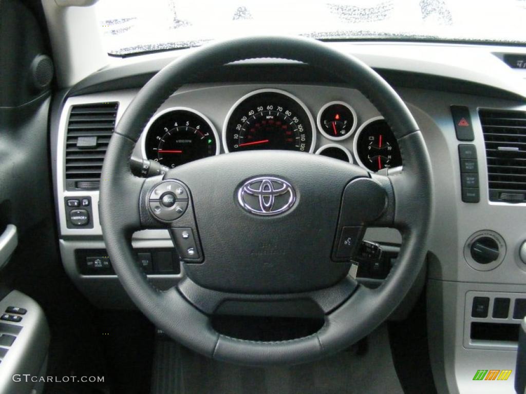 2009 Toyota Tundra Limited CrewMax 4x4 Graphite Gray Steering Wheel Photo #46763865
